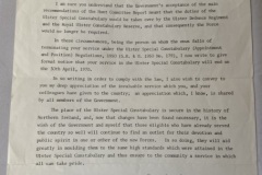 NI Government Letter on Disbandment 1970