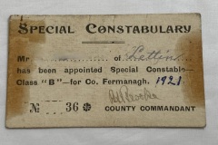 Special Constabulary ID Card 1921