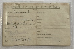 Special Constabulary ID Card 1922