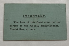 Special Constabulary ID Card 1921 - rear